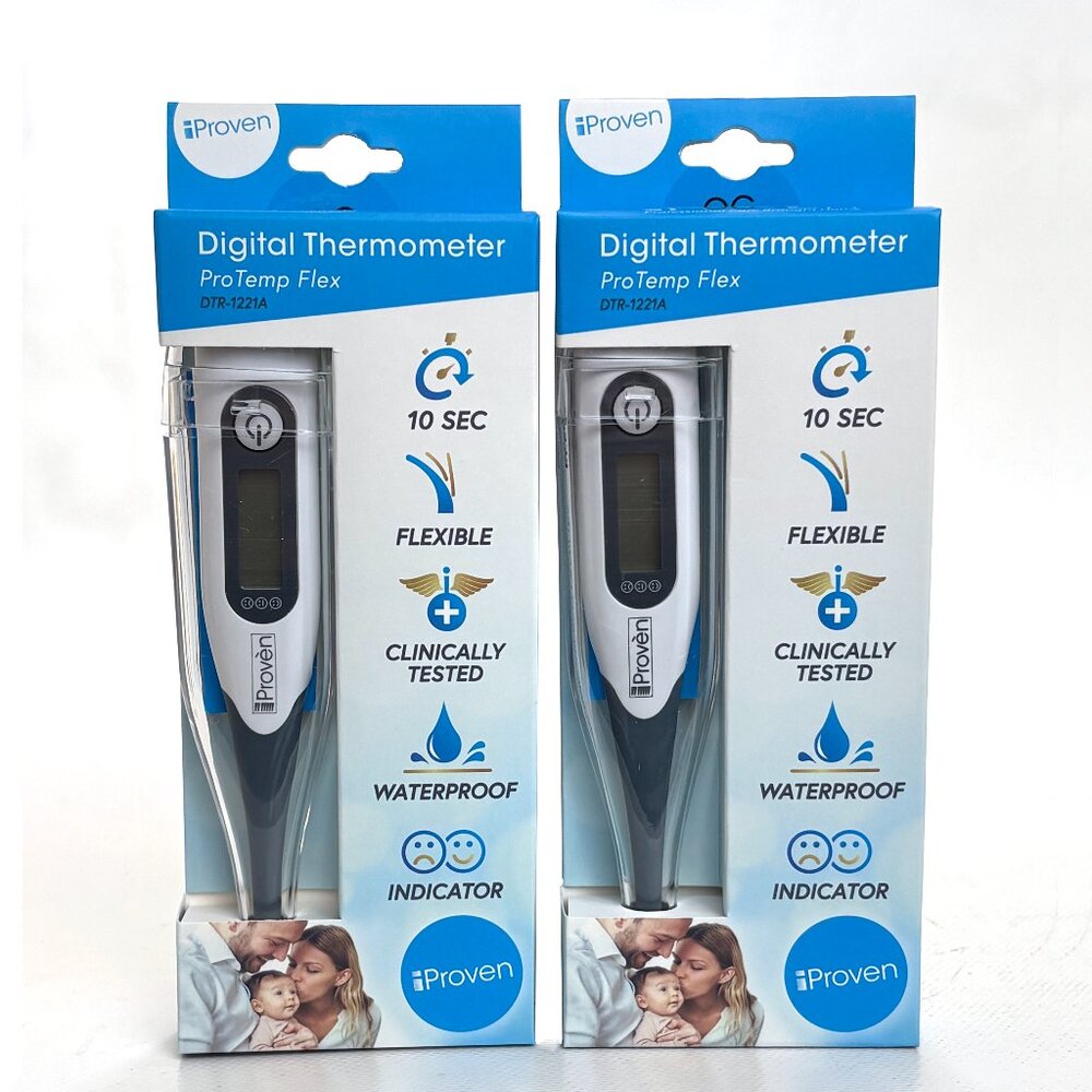 2 Proven Pro Temp Flex Digital Thermometer DTR 1221A NIB